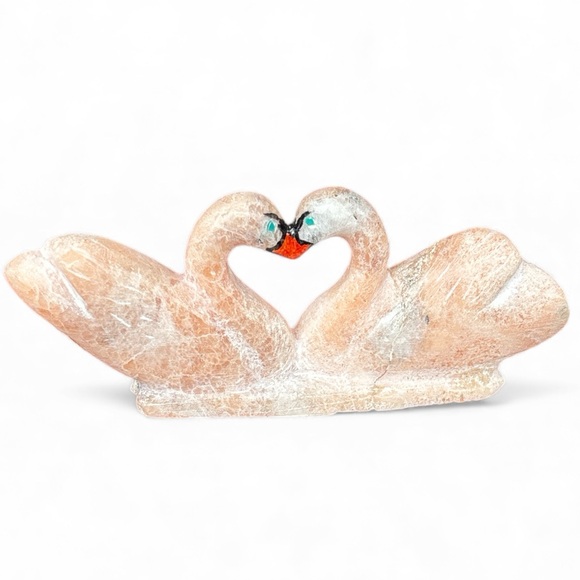 Hibert Pincion Other - Hubert Pincion Carved Stone Swan Pair Zuni Style Fetish Sculpture 3.5”